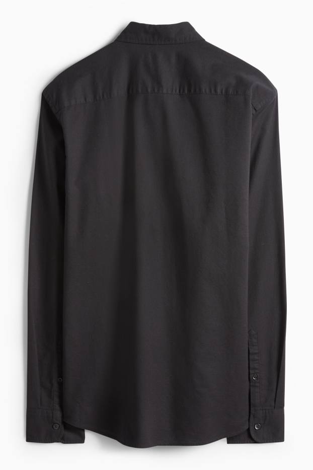 Pánské - Košile - regular fit - button-down - černá