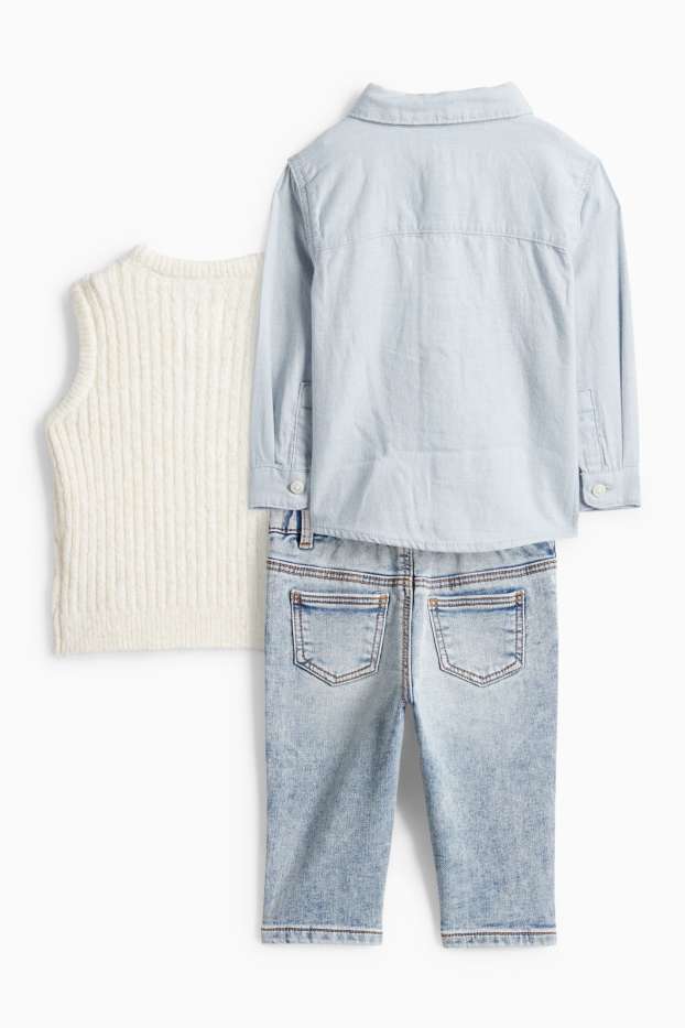 Miminka - chlapci - Outfit pro miminka - 3dílný - světle modrá