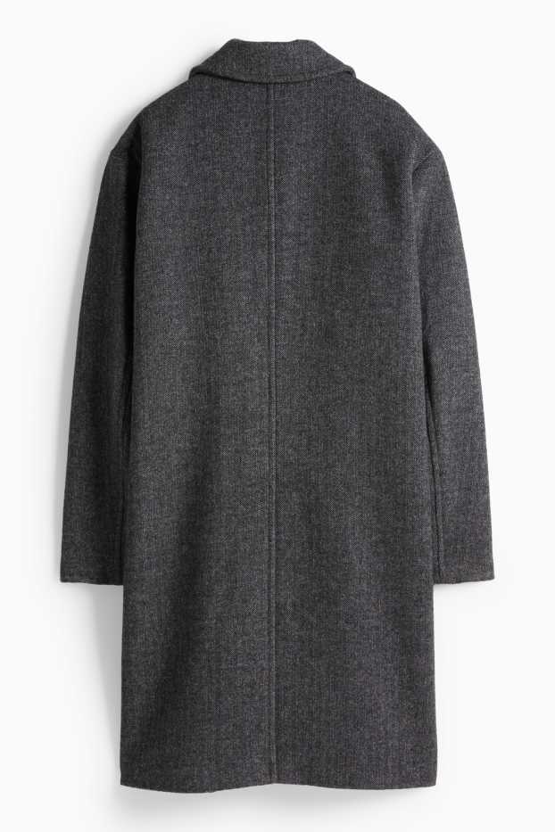 Home - Abric - barreja de llana - estampat - gris fosc