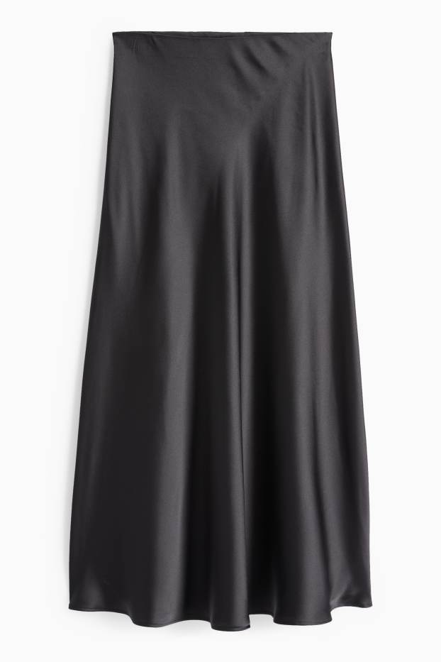 Dames - Rok van satijn - zwart