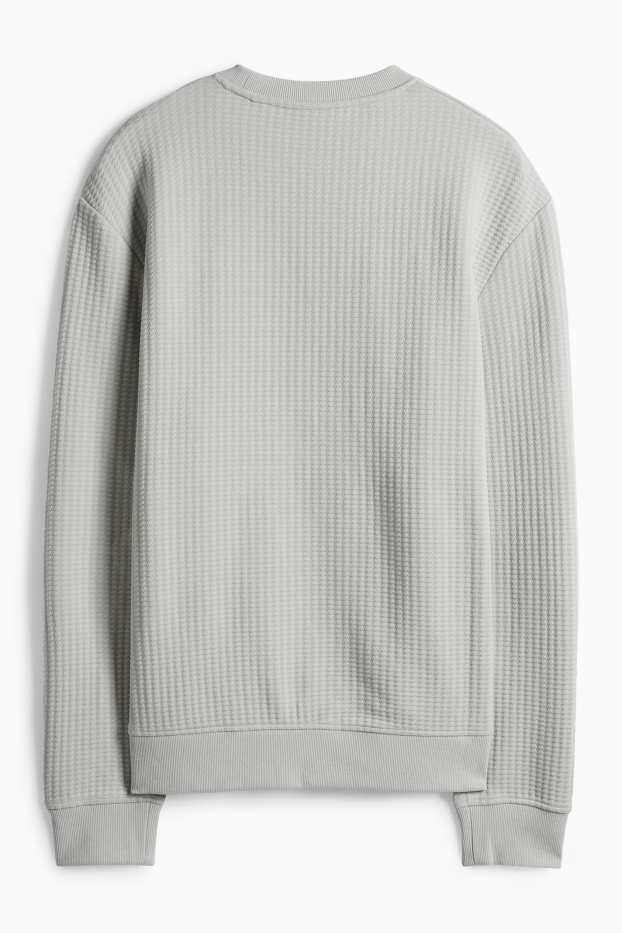 Pánské - Mikina - strukturovaná - šedá