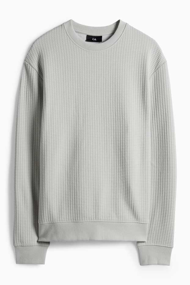 Pánské - Mikina - strukturovaná - šedá