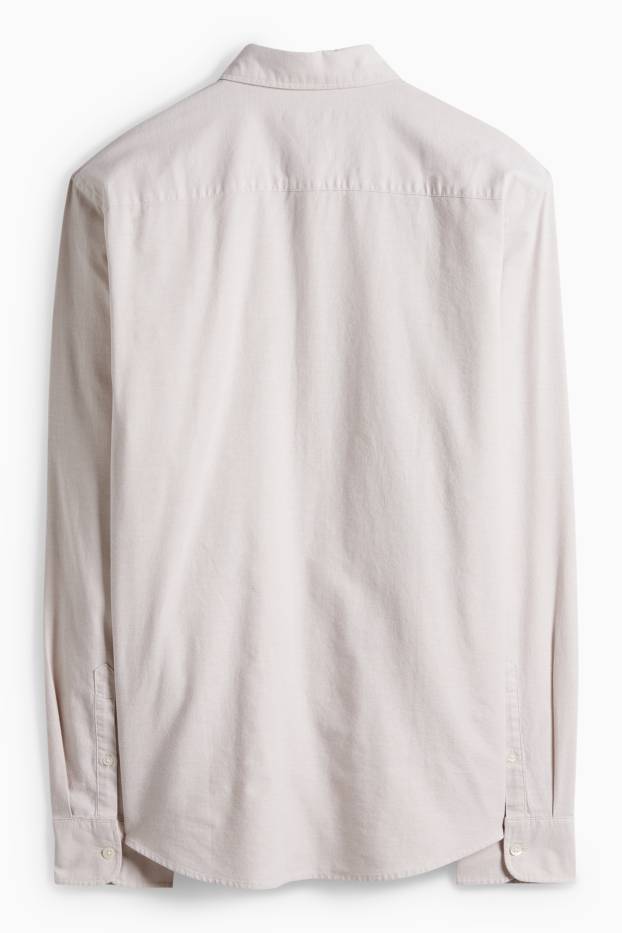 Herren - Hemd - Regular Fit - Button-down - hellbeige