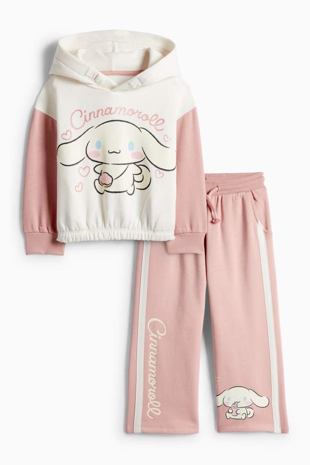 Children Girls - Set - Cinnamoroll - hoodie and joggers - 2 piece - rose