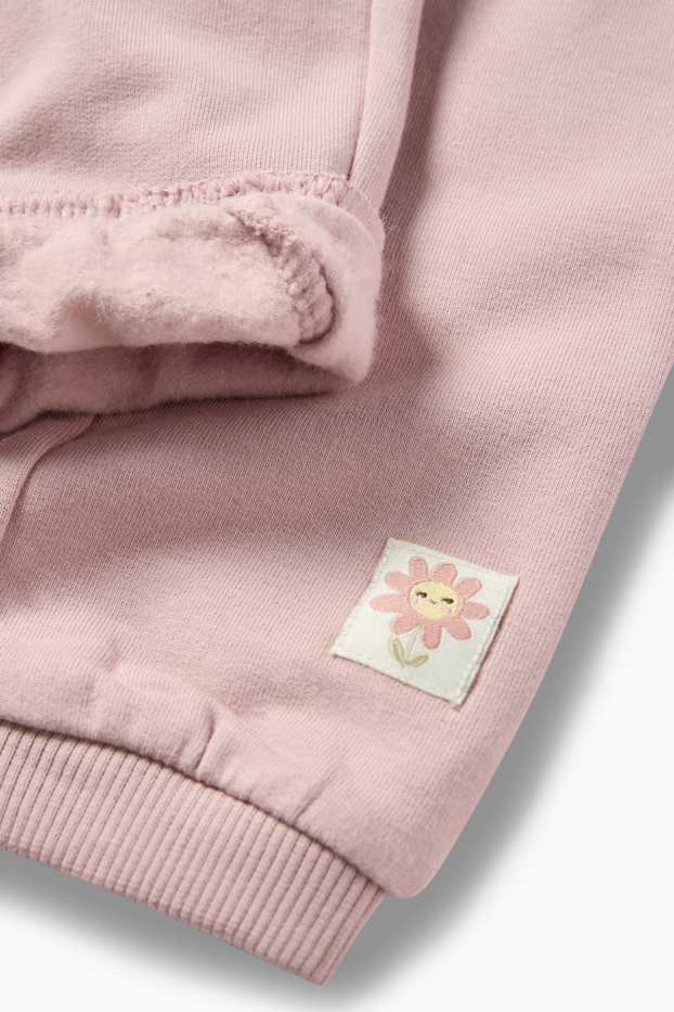 Bebeluși - fete - Floricele - pijama bebeluși - 2 piese - roz