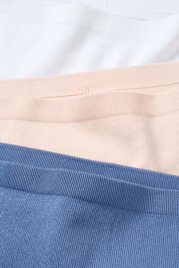 Děti - dívky - Multipack 3 ks - kalhotky - žebrované - modrá