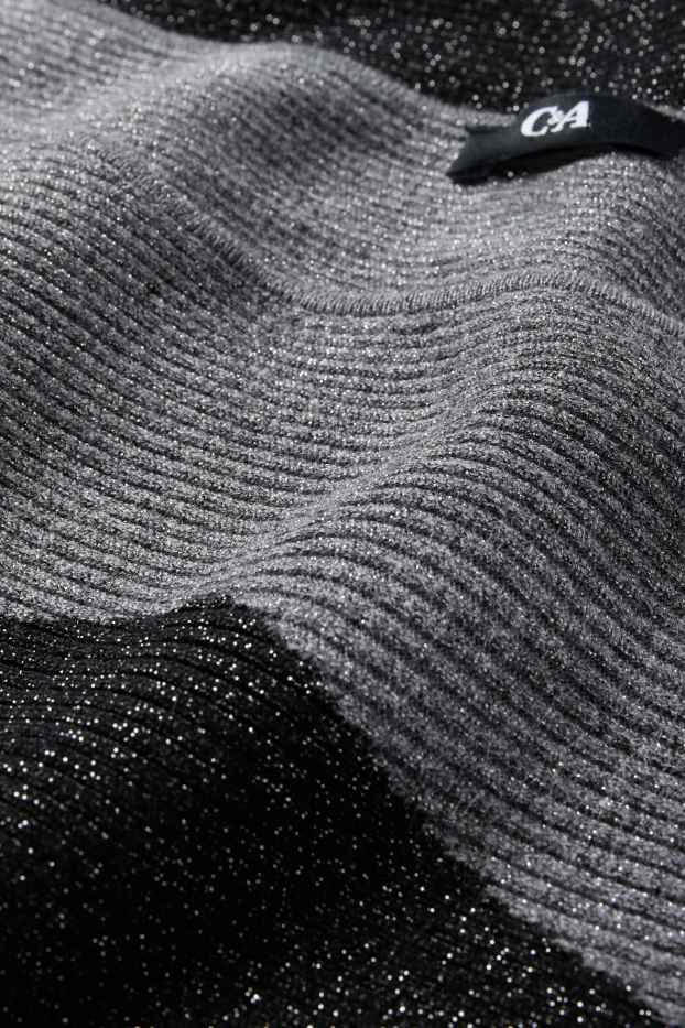 Femmes - Pull - finition côtelée - noir / gris foncé
