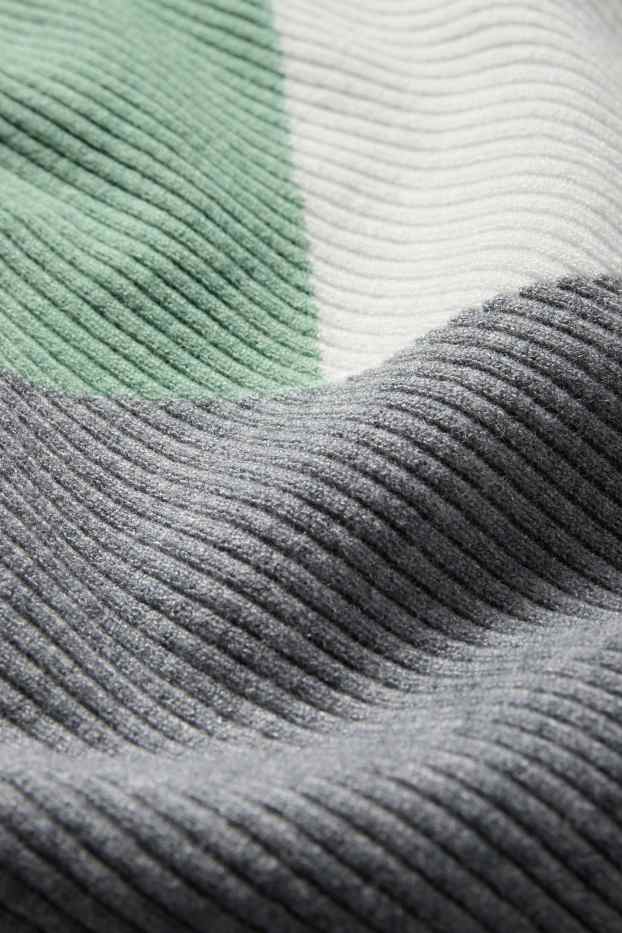 Femmes - Pull - finition côtelée - blanc / gris