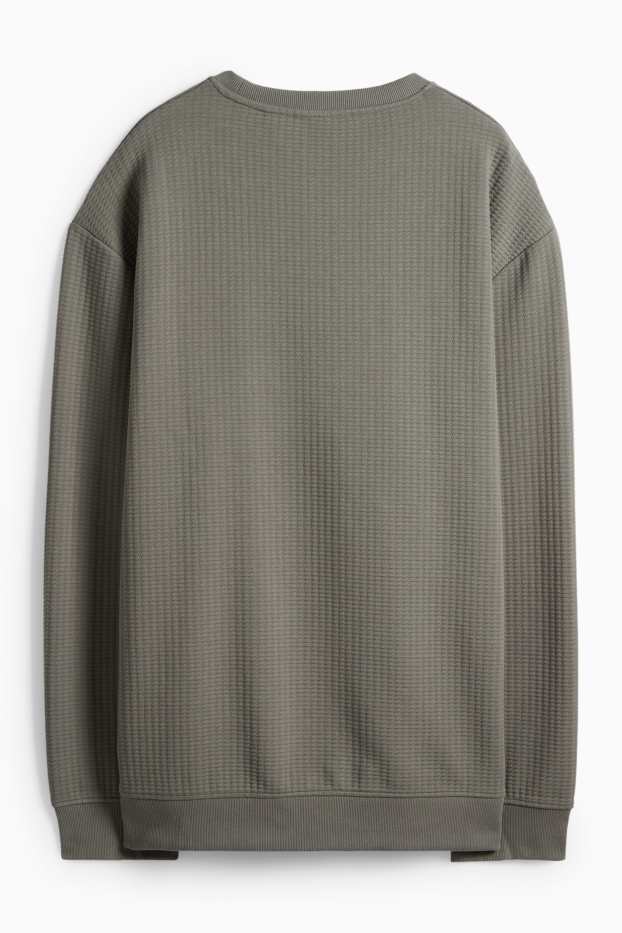 Hommes - Sweat - finition texturée - gris