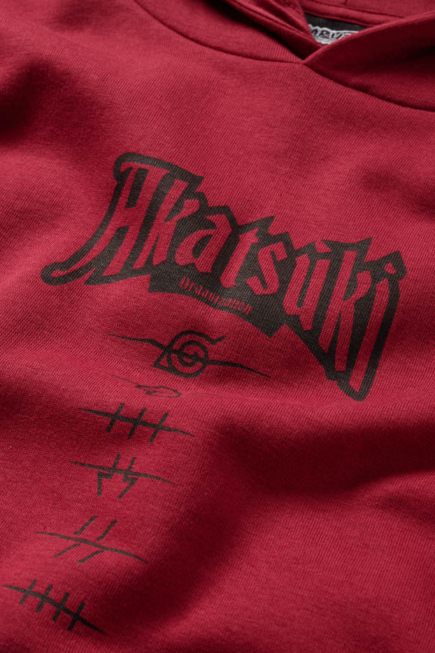 Bărbați - Hanorac supradimensionat - Naruto - roșu închis / negru