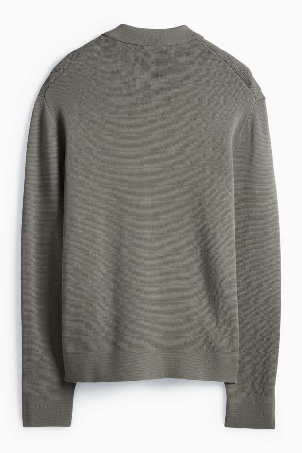 Heren - Gebreid vest - kaki