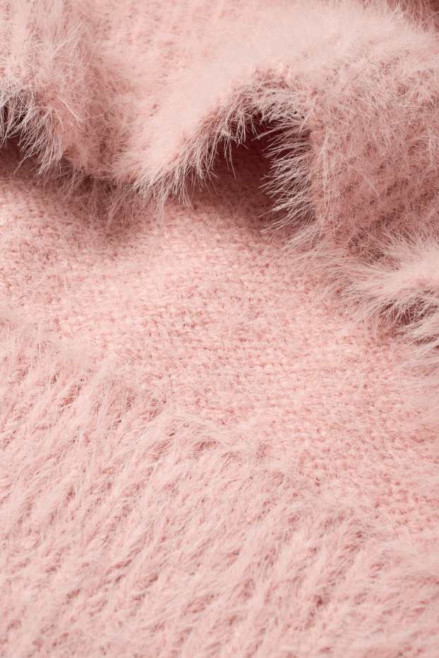 Kinder Mädchen - Schleife - Set - Strickkleid und Strumpfhose - 2 teilig - rosa