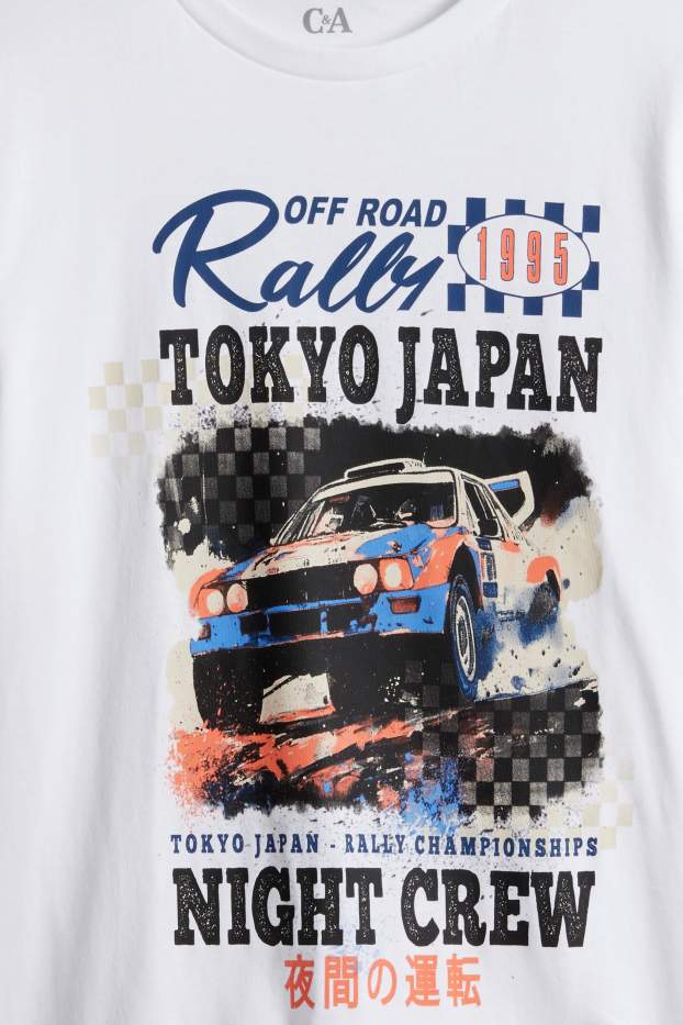 Enfants garçons - Lot de 2 - rally et skateur - pyjamas - 4 pièces - bleu foncé / blanc