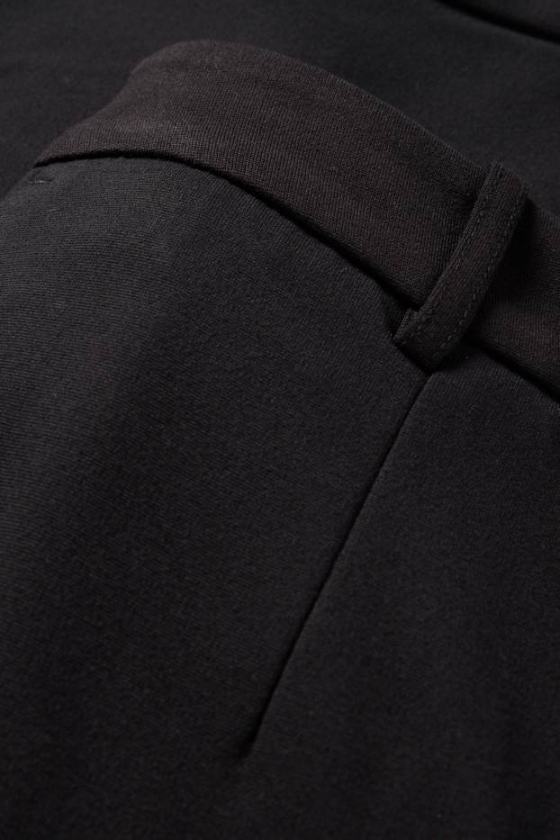 Femei - Pantaloni din jerseu - talie înaltă - tapered fit - negru