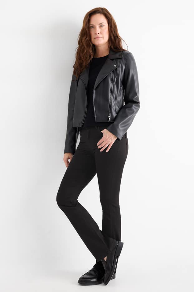 Dames - Bootcut jeans - mid waist - zwart