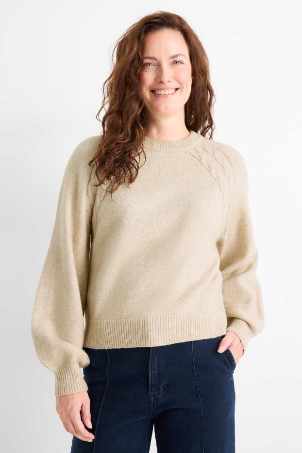 Dames - Trui - licht beige