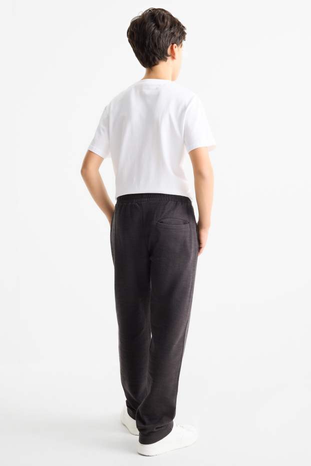 Children Boys - Joggers - textured - black