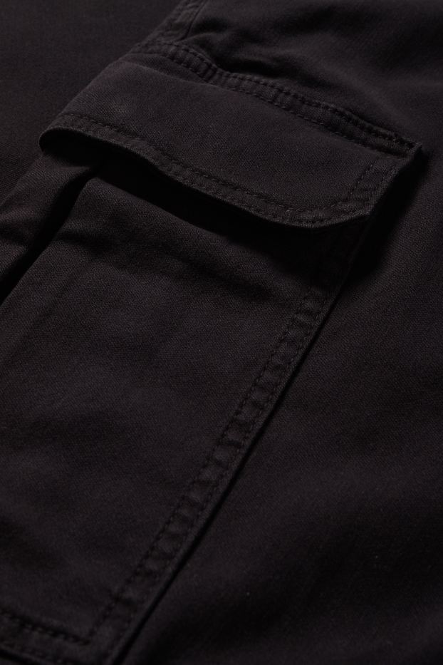 Pánské - Cargo kalhoty - tapered fit - LYCRA® - černá