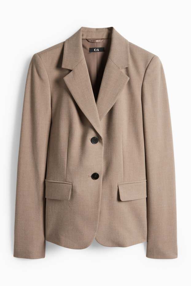 Damen - Business-Blazer - tailliert - taupe