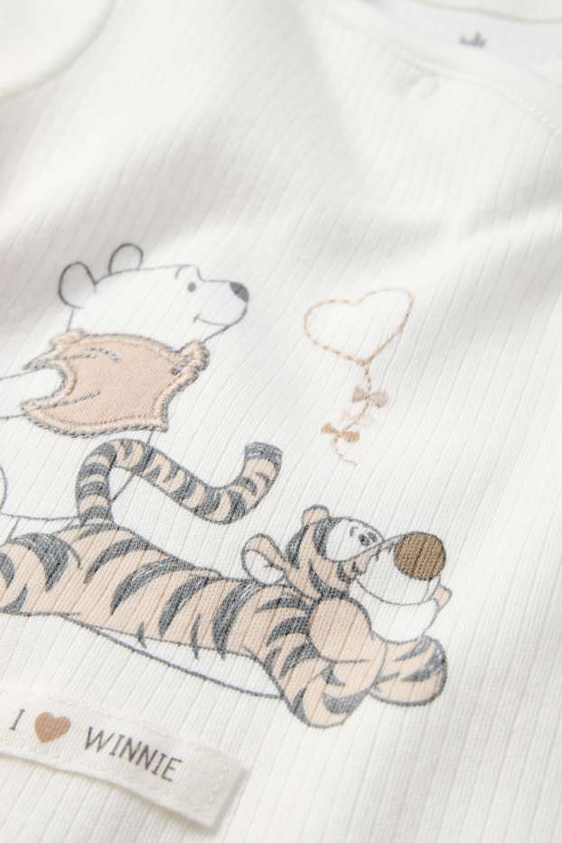 Unisexe - Winnie l’ourson - pyjama pour bébé - finition côtelée - blanc