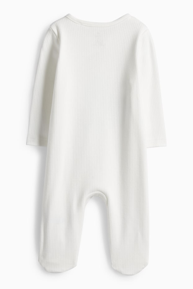 Unisexe - Winnie l’ourson - pyjama pour bébé - finition côtelée - blanc