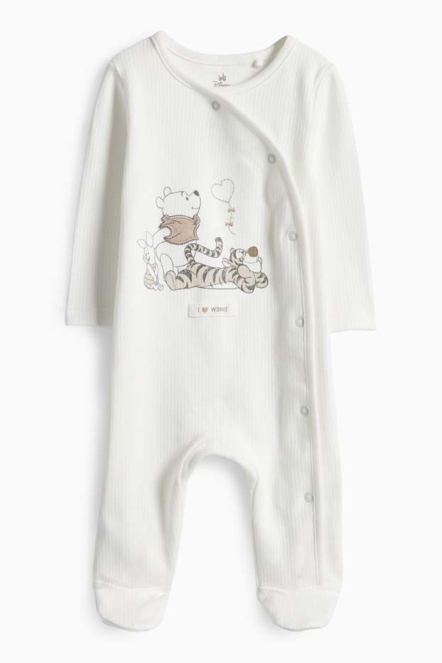 Unisexe - Winnie l’ourson - pyjama pour bébé - finition côtelée - blanc