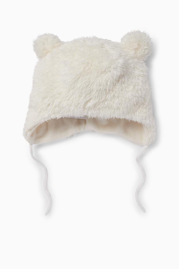Unisex - Gorra de pèl sintètic per a nadó - blanc
