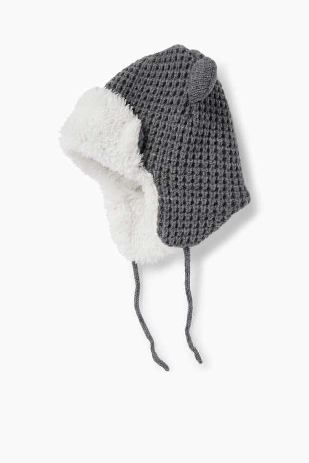Unisex - Baby hat - textured - gray
