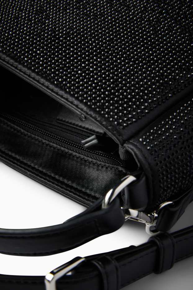 Women - Small shopper with detachable bag strap - black