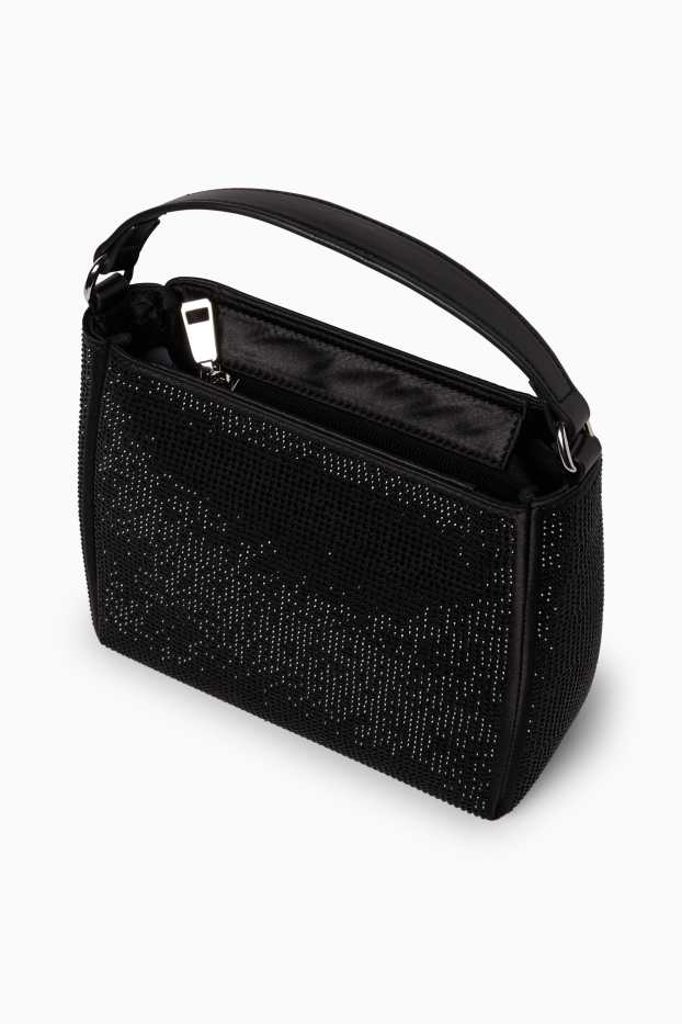 Women - Small shopper with detachable bag strap - black
