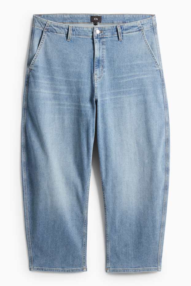 Damen - Balloon Jeans - High Waist - jeansblau