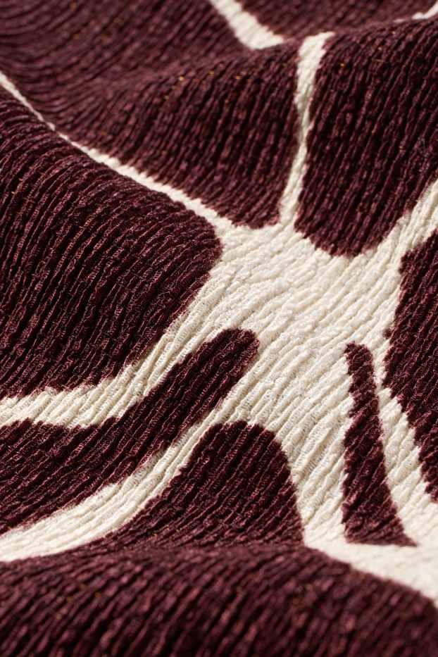 Damen - Rock - geblümt - bordeaux