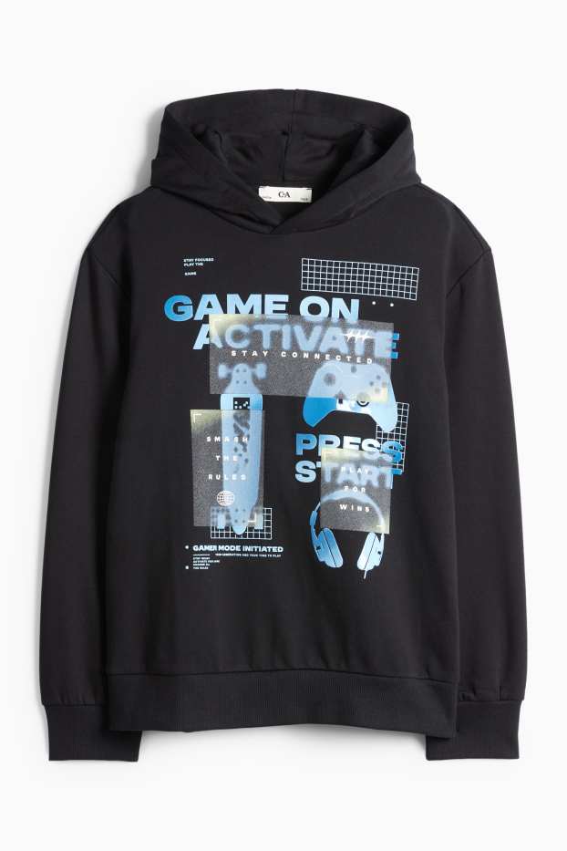 Kinderen: jongens - Gaming - hoodie - zwart