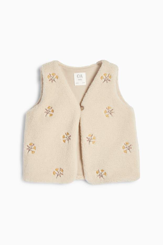 Baby: meisjes - Bloemetjes - babyoutfit - 3-delig - crème wit