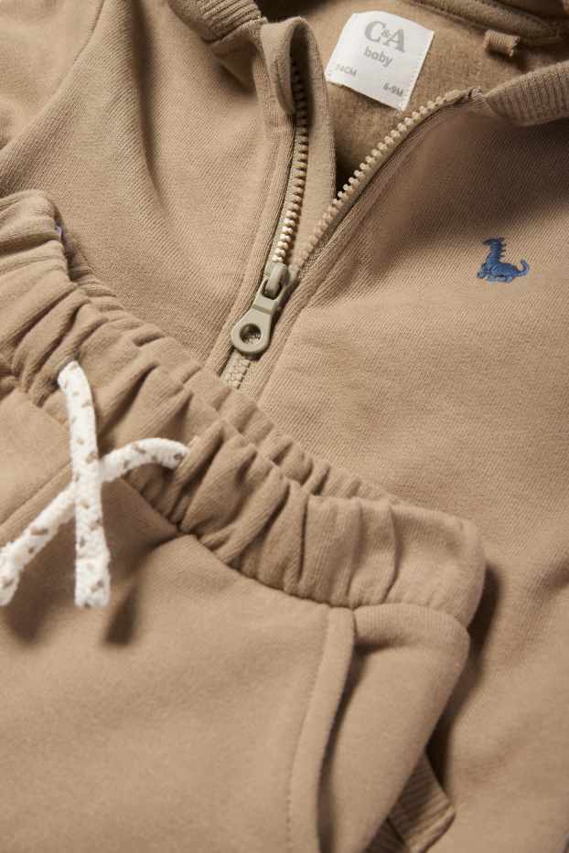 Baby: jongens - Dino - baby-outfit - 2-delig - beige