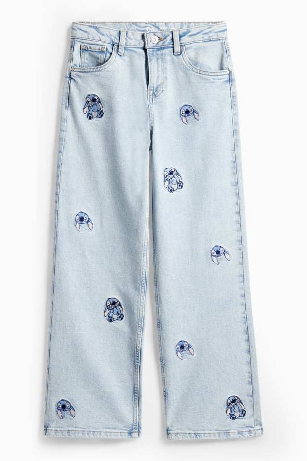 Enfants filles - Lilo & Stitch - Wide Leg jean - jean bleu clair