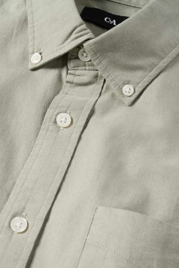 Herren - Hemd - Regular Fit - Button-down - grün