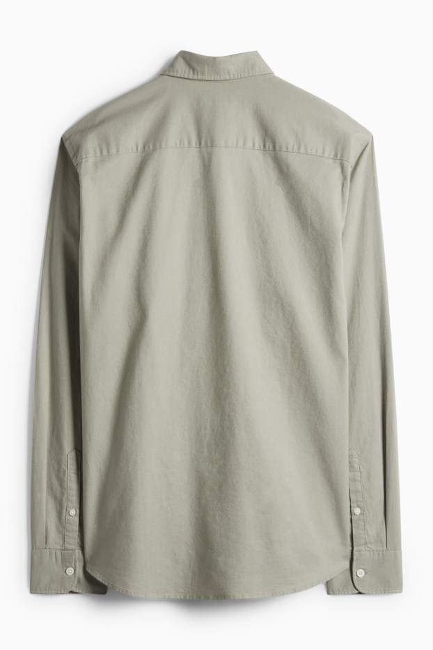 Herren - Hemd - Regular Fit - Button-down - grün