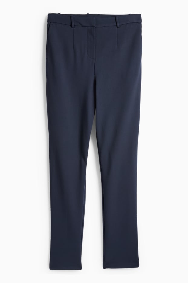 Femei - Pantaloni din jerseu - talie înaltă - tapered fit - albastru închis