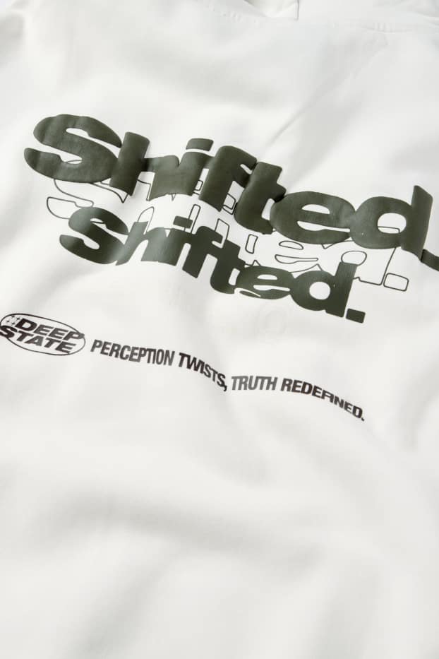 Pánské - Oversized mikina s kapucí - bílá