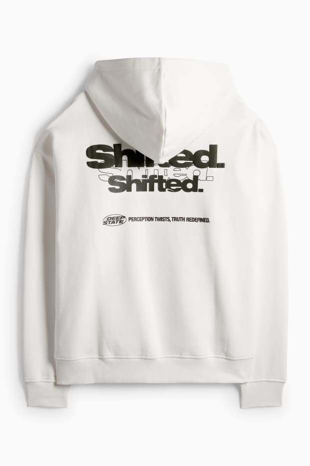 Pánské - Oversized mikina s kapucí - bílá