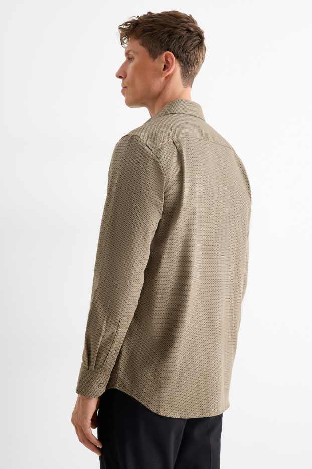 Hommes - Chemise de bureau - regular fit - col kent - sans repassage - à motif - vert