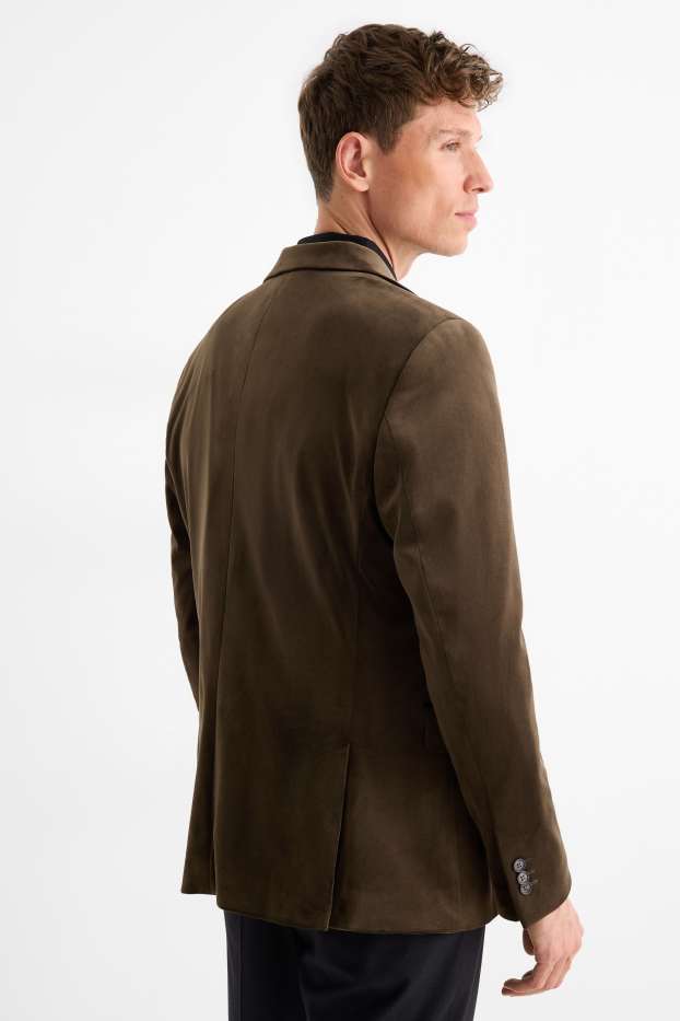 Uomo - Giacca in velluto - slim fit - stretch - verde scuro