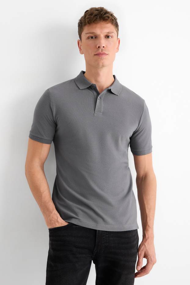 Heren - Poloshirt - regular fit - grijs
