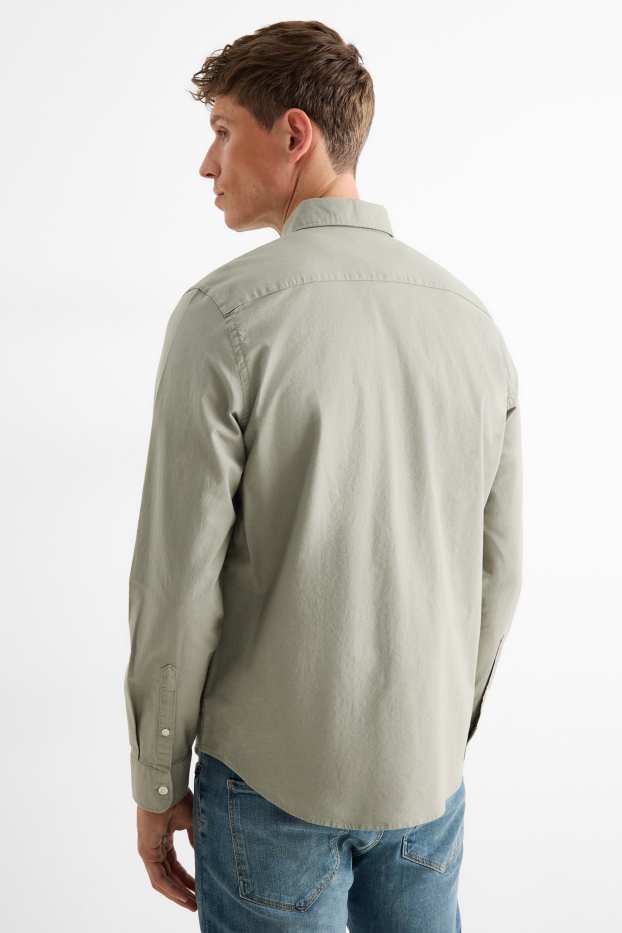 Herren - Hemd - Regular Fit - Button-down - grün