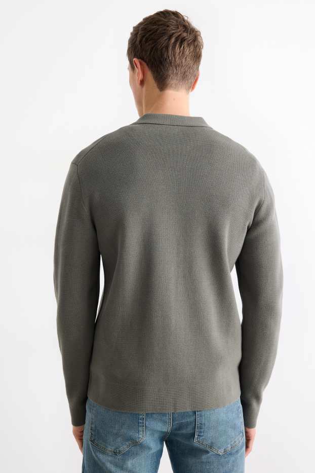 Heren - Gebreid vest - kaki