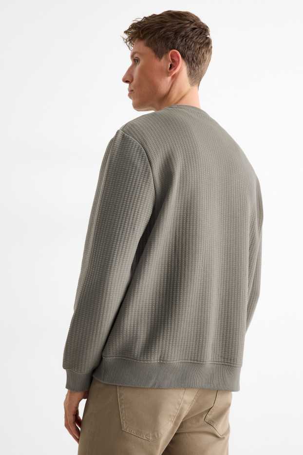 Pánské - Mikina - strukturovaná - zelená