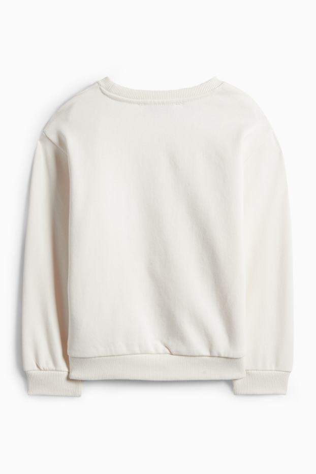 Děti - dívky - Poník a motýli - mikina - krémově bílá