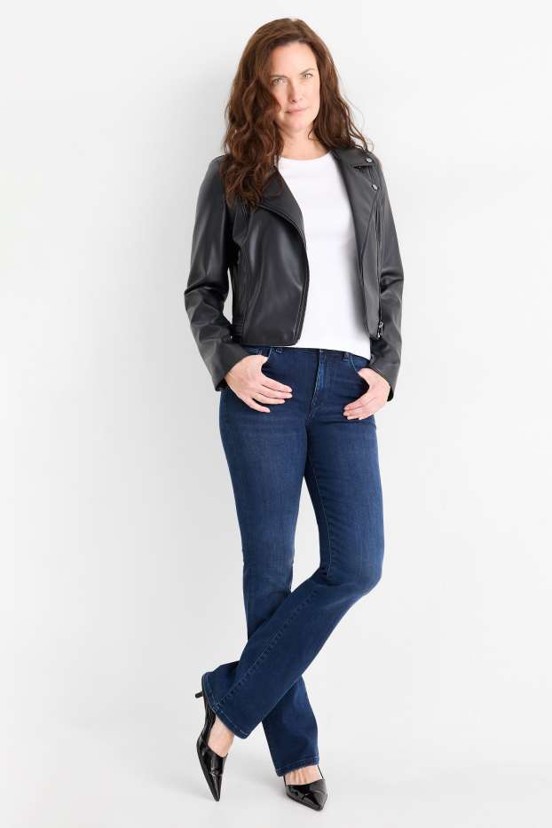 Femei - Bootcut jeans - talie medie - denim-albastru