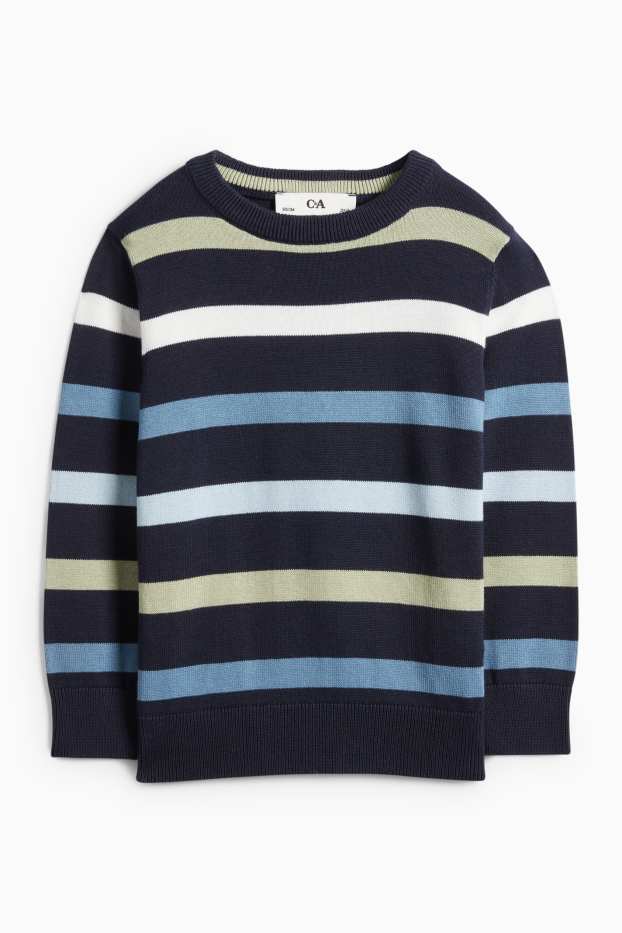 Bambini - Maglione - a righe - blu scuro